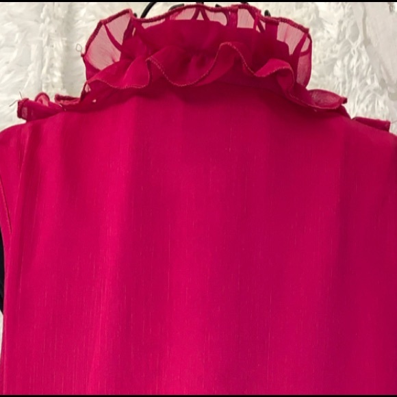 Marc Bouwer Sleeveless Ruffle Blouse color fuschia Size S - Picture 4 of 7